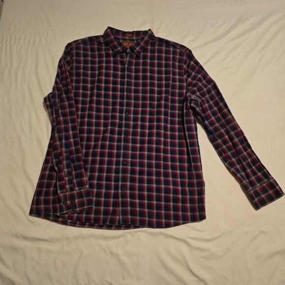 Red Ale Large Red and Blue Plaid Button Down Shirt - Picture 2 of 8